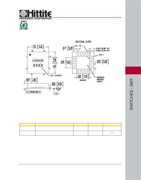 HMC349LP4CE Datasheet 4 6 Pages HITTITE HIGH ISOLATION SPDT NON