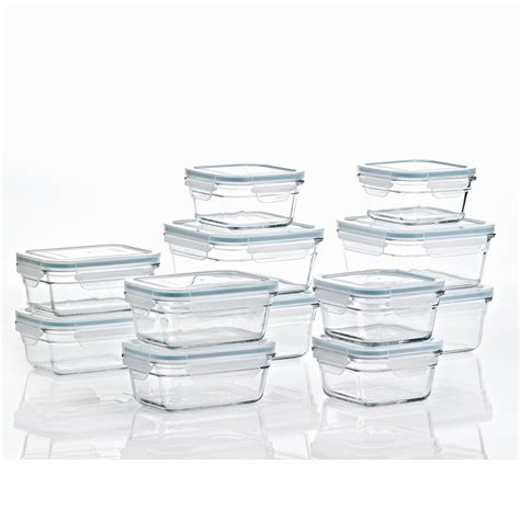 Glasslock 24 Piece Oven Microwave Safe Glass Food Storage Containers Set W Lids