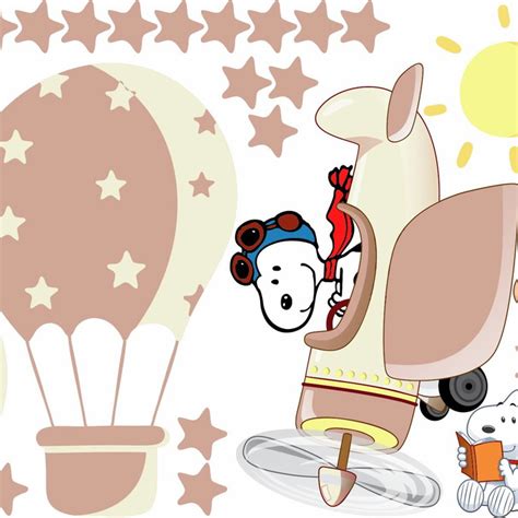 Adesivo de Parede Snoopy Aviador e Balões Cute Baby Nude Elo7