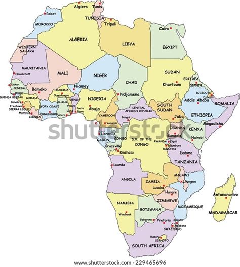 highly detailed africa political map country