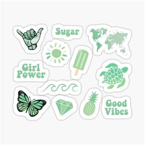 Pin By 𝔇𝔬𝔲𝔵 𝔟𝔬𝔲𝔠𝔥𝔢𝔯 On Mixed Stickers Aesthetic Stickers Green Sticker Printable Stickers