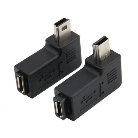 Usb Micro 5pin Female To Mini 5pin Male 90 Degree Angle Right Adapter Converter In Computer