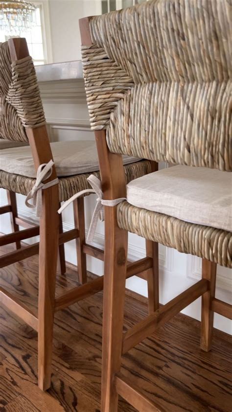 Set Of 2 Woven Striped Counter Curated On LTK Wicker Counter Stools