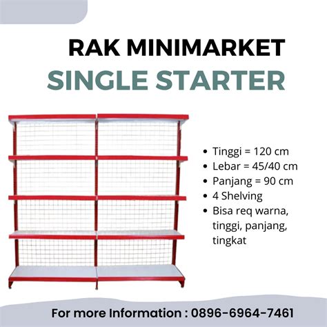 Rak Single T 120 L 4540 Rak Besi Rak Minimarket Rak Toko