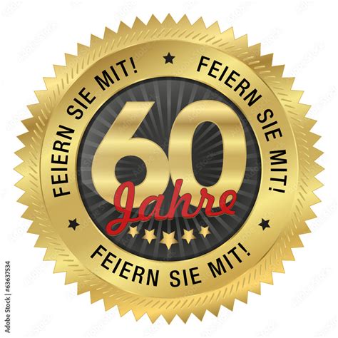 60 Jahre Jubiläum Feiern Sie mit Stock Vektorgrafik Adobe Stock