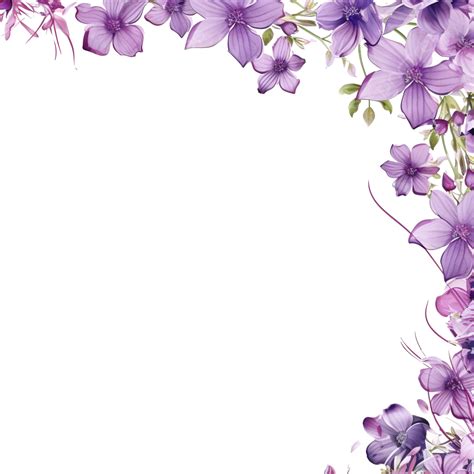 Purple Floral Border Flower Floral Rose Png Transparent Image And