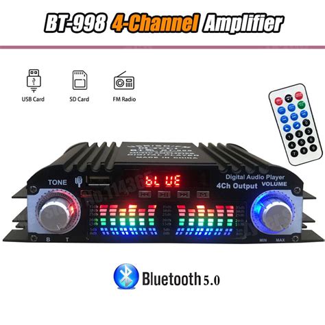 Amplificador De Audio Hifi Bt Canales Bluetooth