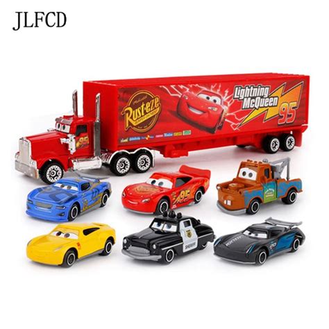 7 pçs set Relâmpago McQueen Pixar Carro 3 Jackson Tempestade Tio Mack