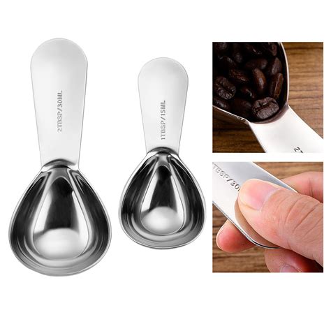 2 stücke Edelstahl Kaffee Messung Scoop einstellen... – Grandado