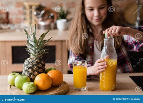 Fresh Organic Natural Juice Kids Healthy Eating Stock Image - Image of ...