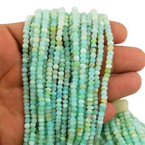 Peruvian Opal Faceted Rondelle Beads Strand 3 4mm 13 Inch Long Beaded