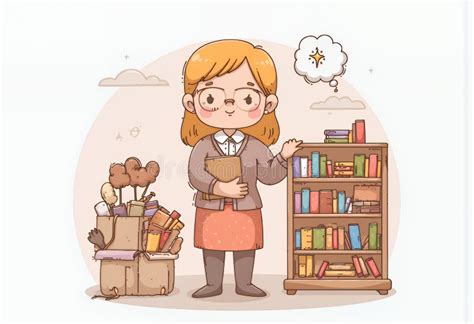 Adorable Blonde Chibi Character In Korean Cartoon Style Illustration A