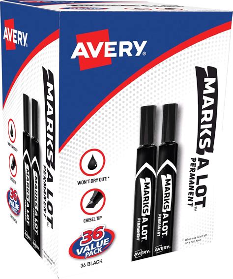 Amazon.com : AVERY Marks-A-Lot Large Desk-Style Chisel Tip, Value Pack
