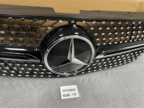 CALANDRE DIAMANT CHROME Noir Look Amg Pour Mercedes Vito W447 2014 2023