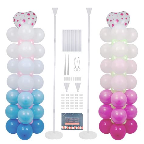 Buy 2 Set Balloon Stand Kit Balloons Column Stand With Base Balloon