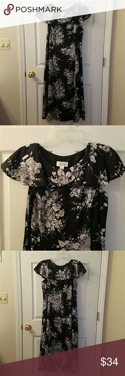 Like New Elegant Talbots Silk Black Floral Dress Floral Dress Black