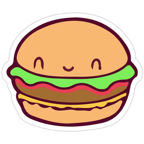 Cute Burger Stickers By 4ogo Design Redbubble