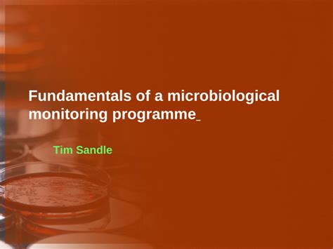 Pdf Fundamentals Of A Microbiological Monitoring Programme