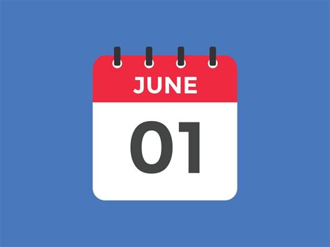 june 1 calendar reminder. 1st june daily calendar icon template ...