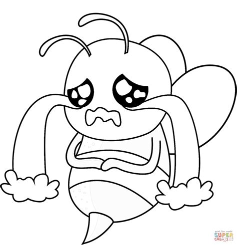 Crying Bee coloring page | Free Printable Coloring Pages