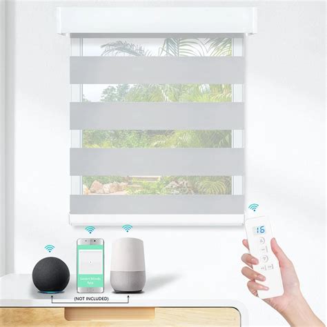 Wholesale Smart Google Remote Control Motorized Roller Shades Zebra