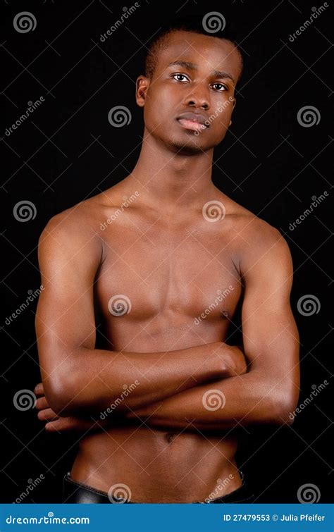 Young African Man with Dark Skin Looking Stock Image - Image of afro ...