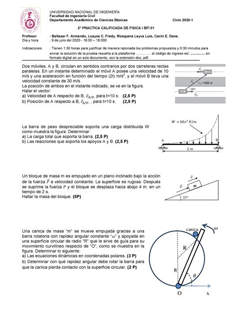 Pc Fisca I Bfi Segunda Practica Calificada De Fisica