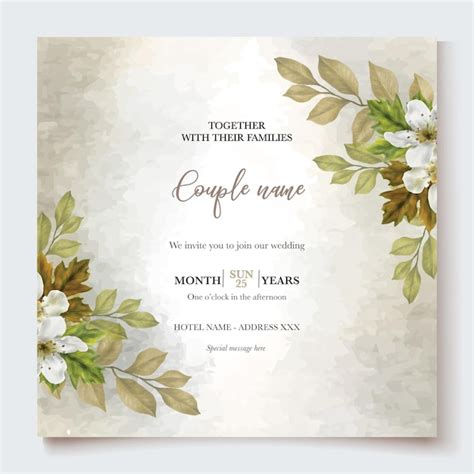 Plantilla De Invitaci N Floral De Despedida De Soltera Vector Premium