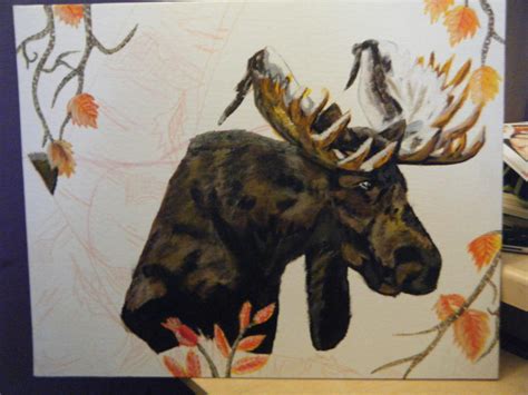 acrylic moose painting pic 4 by demonchild207 on DeviantArt