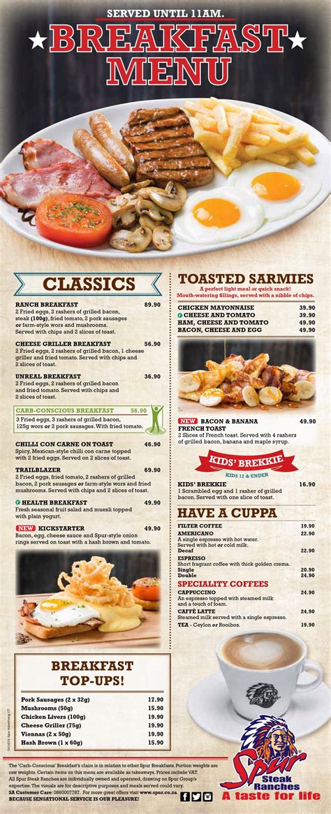 Spur Steak Ranches Menu Prices And Specials