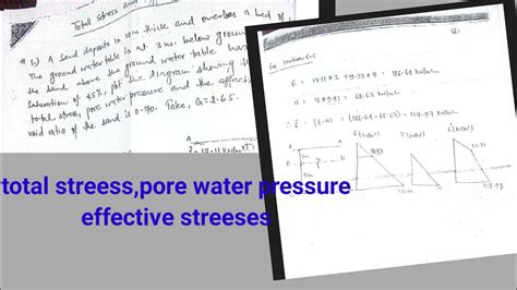 Numerical Of Calculating Pore Water Pressure Effective Stresses And