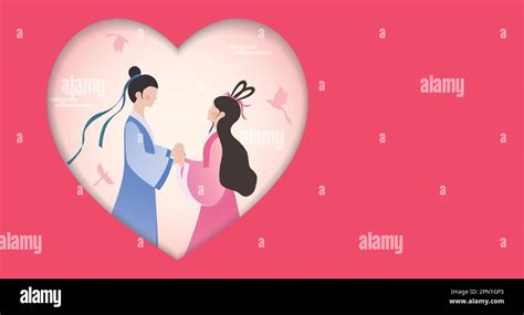 Chinese Traditional Valentines Day Qixi Festival Illustration Stock