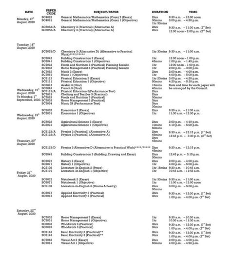 Waec Timetable 2023 2024 Out Download Pdf 2023 Timetable May June