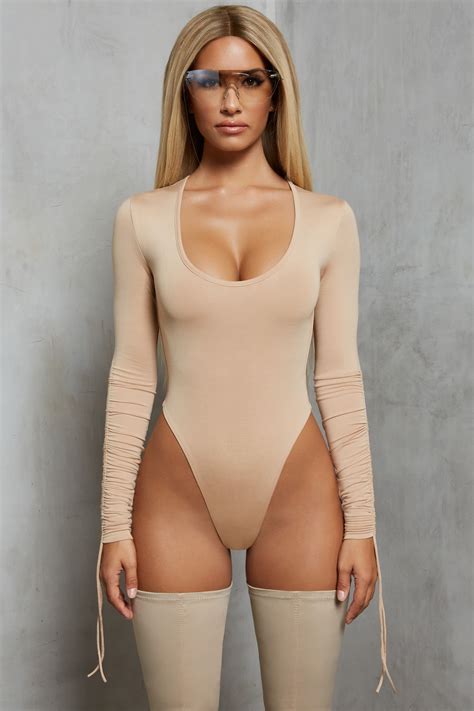 Pin It Long Sleeve Bodycon Romper Bodycon Bodysuit Long Sleeve