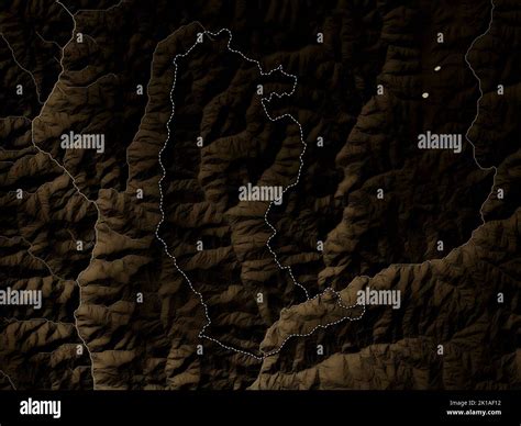 Yangtse District Of Bhutan Elevation Map Colored In Sepia Tones With