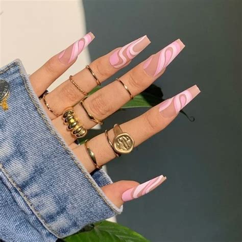 Nude Pink Press On Nails Nails Pink Nails Long Nails