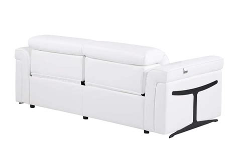 Divanitalia 1126 Reclining Living Room Set In White Leather