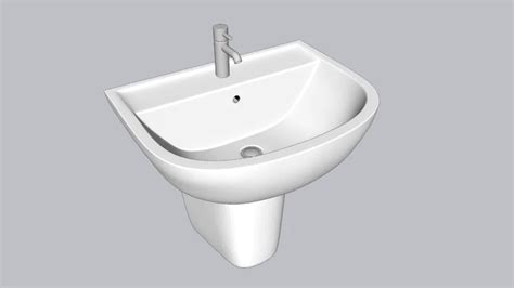 Rak Compact Wash Basin Half Pedestal 3d Warehouse