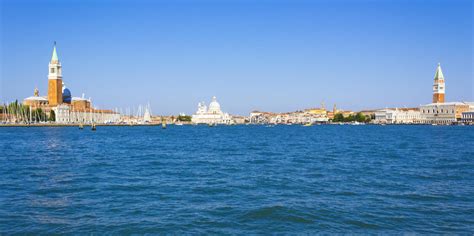 Venice Lagoon Islands Waterfront Skyline Scenic View Italy Stock Image