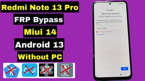 Redmi Note 13 Pro Frp Bypass Without Pc Android 13 Miui 14 No