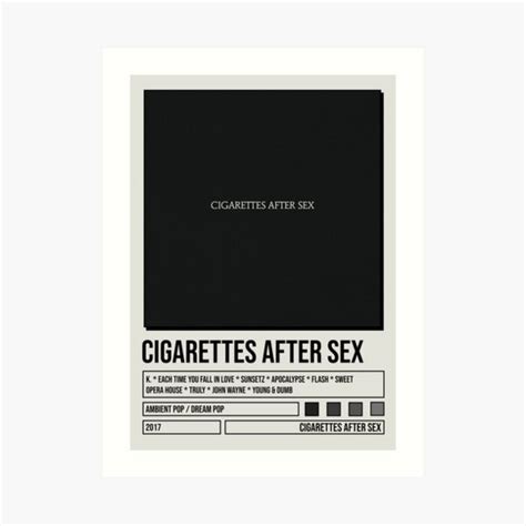 Cigarettes After Sex Self Titled Album Poster Art Print For Sale By Oscarlobban Redbubble