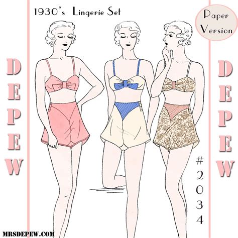 Vintage Sewing Pattern Lingerie Set S Bra And Panties Etsy