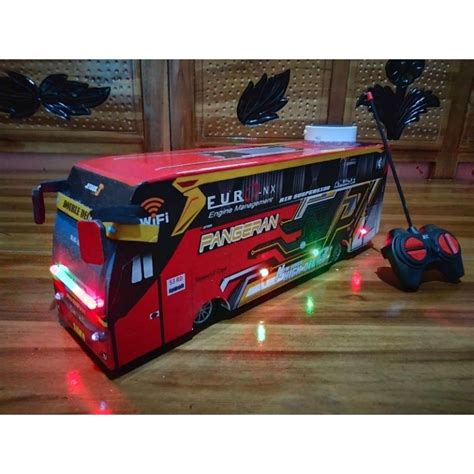 Jual Mainan Miniatur Bus Telolet Basuri Full Lampu Remote Control