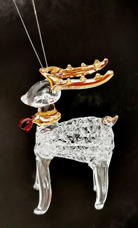 Glass Reindeer Hanging Christmas Decoration Christmas Decorations