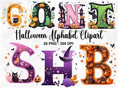 Halloween Alphabet Clipart 26 Png Halloween Doodle Letters Clipart Halloween Clipart Alphabet