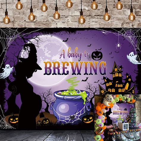 Amazon A Baby Is Brewing Halloween Backdrop Magic Theme Witche