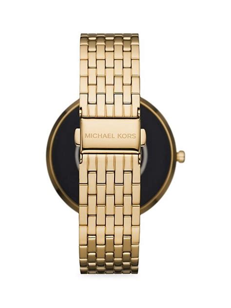 Shop Michael Kors Gen 5e Darci Goldtone Stainless Steel And Pavé Bracelet Smart Watch Saks Fifth