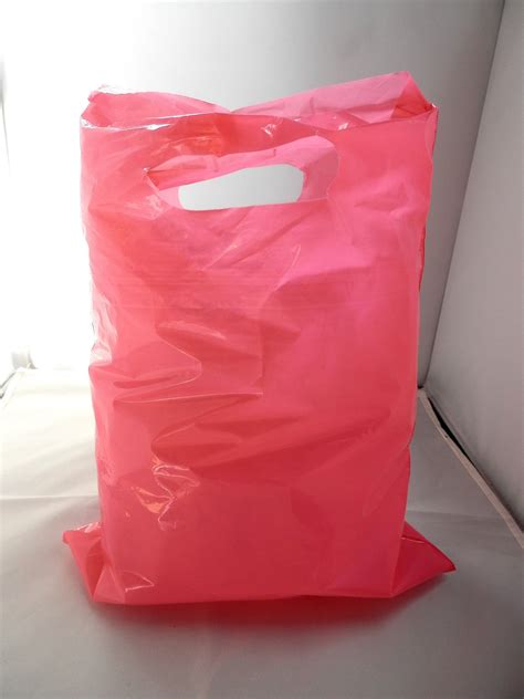 Pcs X Hot Pink Glossy Retail Merchandise Bags Low