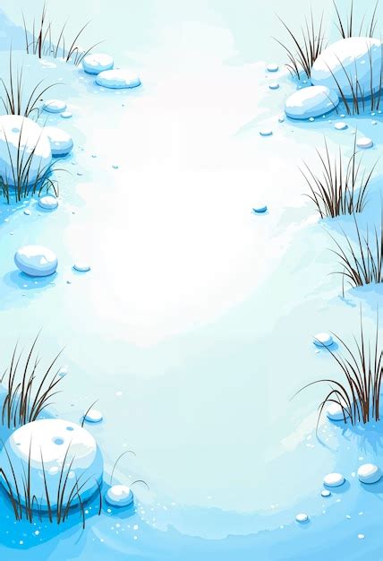 Cartoon Snow Ground Ai Generated Image