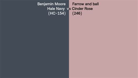 Benjamin Moore Hale Navy Hc 154 Vs Farrow And Ball Cinder Rose 246 Side By Side Comparison